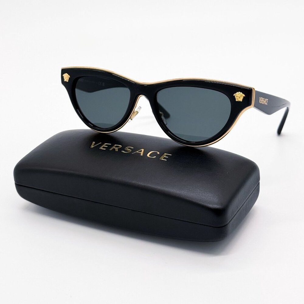 NEW VERSACE SUNGLASSES VE2273 GB1/87 BLACK/GRAY WOMEN EYEWEAR MOD 2273 GB1/87